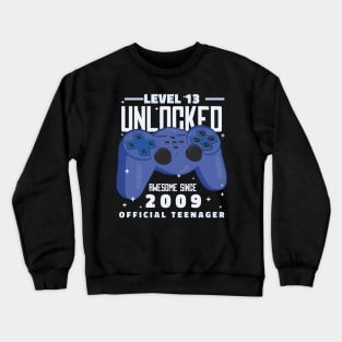 Teen Gamer Level 13 Unleashed Crewneck Sweatshirt